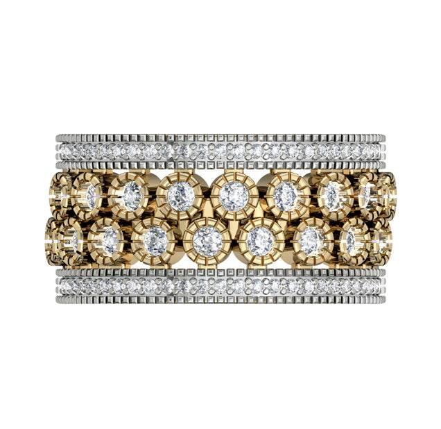 Graceful wide diamond Band - Jewelslane