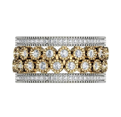Graceful wide diamond Band - Jewelslane