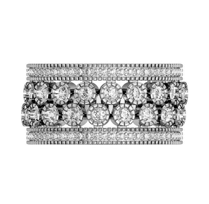 Graceful wide diamond Band - Jewelslane