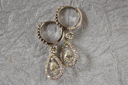 Pear Shape Diamond Danglers - Jewelslane