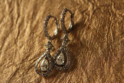 Pear Shape Diamond Danglers - Jewelslane