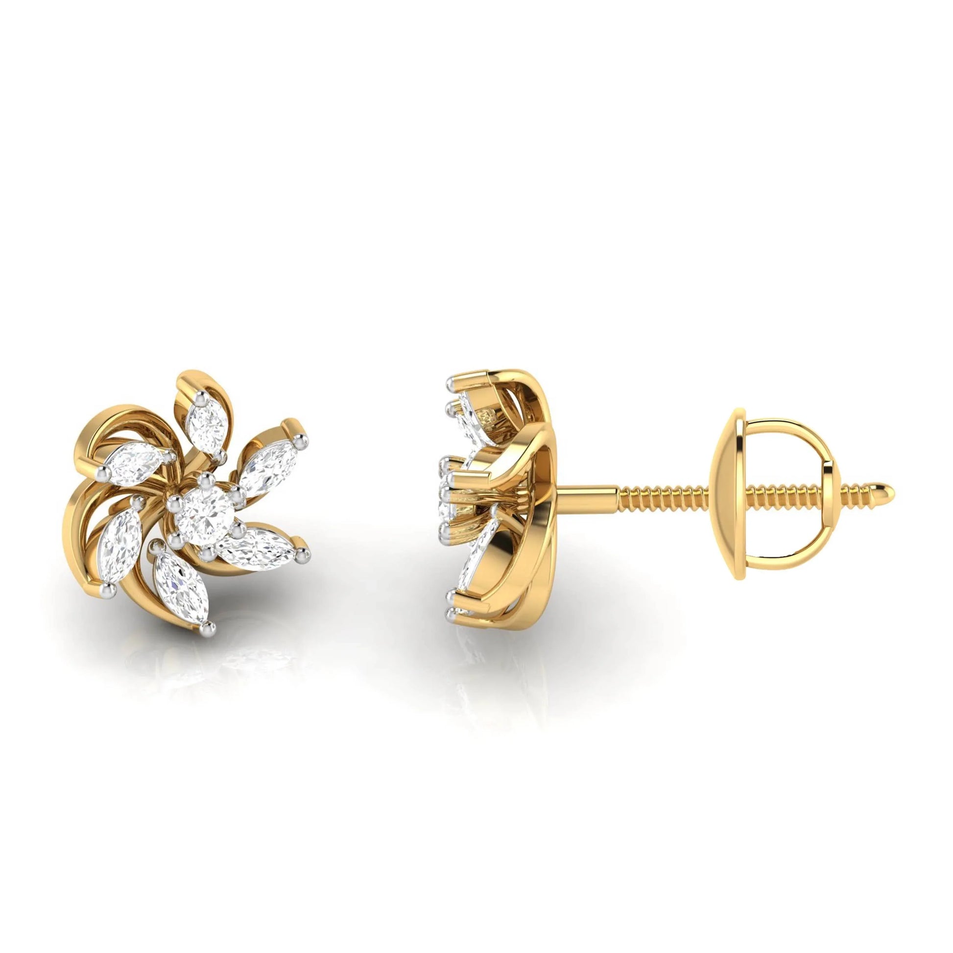 Harley Diamond Studs in 14k Gold - Jewelslane