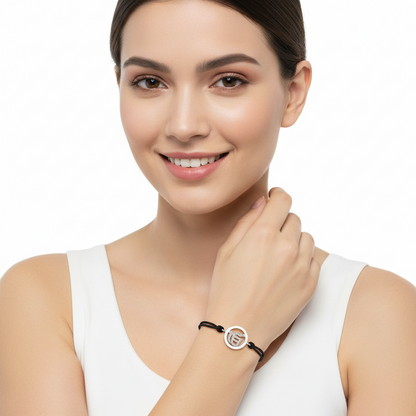 Ik Onkaar Bracelet Diamond in Silver - Jewelslane