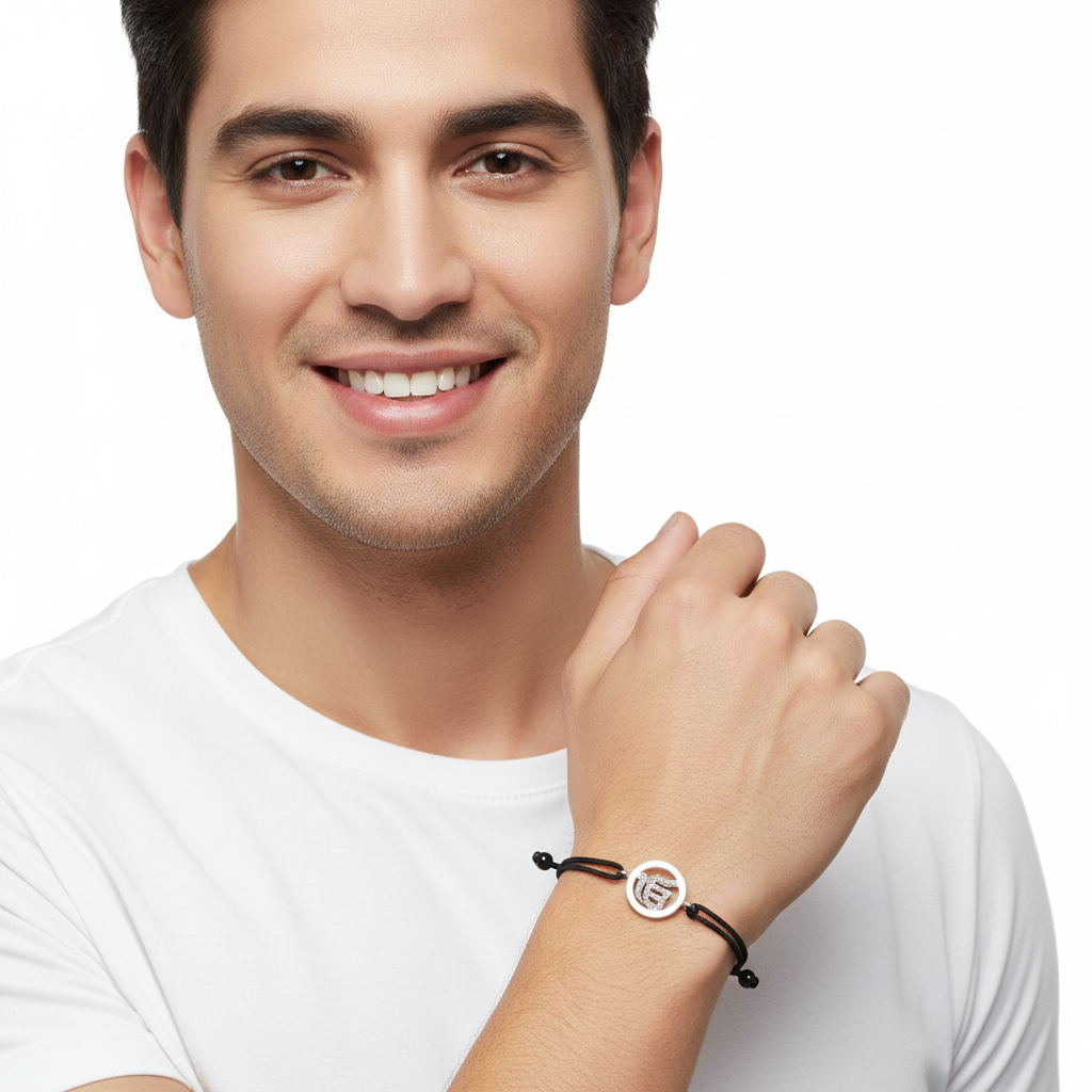 Ik Onkaar Bracelet Diamond in Silver - Jewelslane