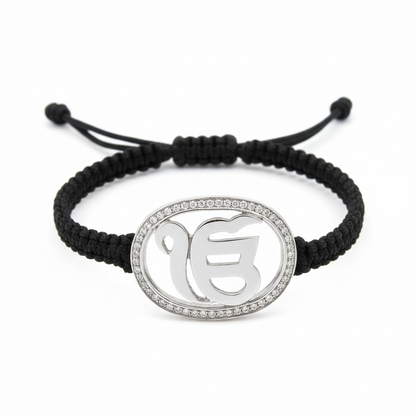 Ik Onkaar Bracelet in Silver with Diamond - Jewelslane