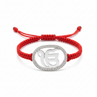 Ik Onkaar Bracelet in Silver with Diamond - Jewelslane