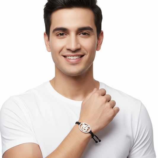 Ik Onkaar Bracelet in Silver with Diamond - Jewelslane