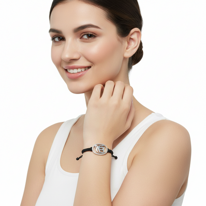 Ik Onkaar Bracelet in Silver with Diamond - Jewelslane