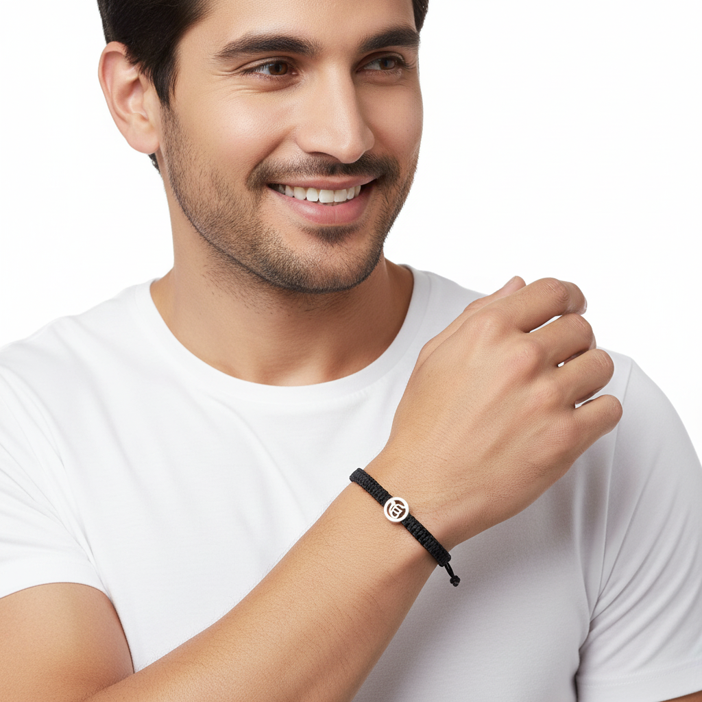 Ik Onkaar Gents Bracelet in silver - Jewelslane