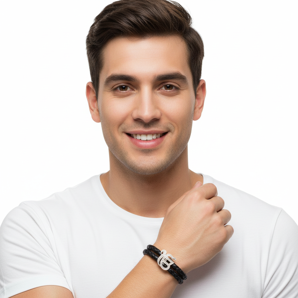 Ik Onkaar Gents Bracelet in silver - jewelslane