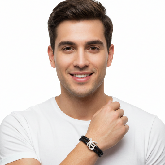 Ik Onkaar Gents Bracelet in silver - jewelslane