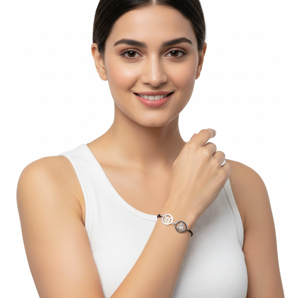 Ik Onkaar & Sai Bracelet in Silver - Jewelslane