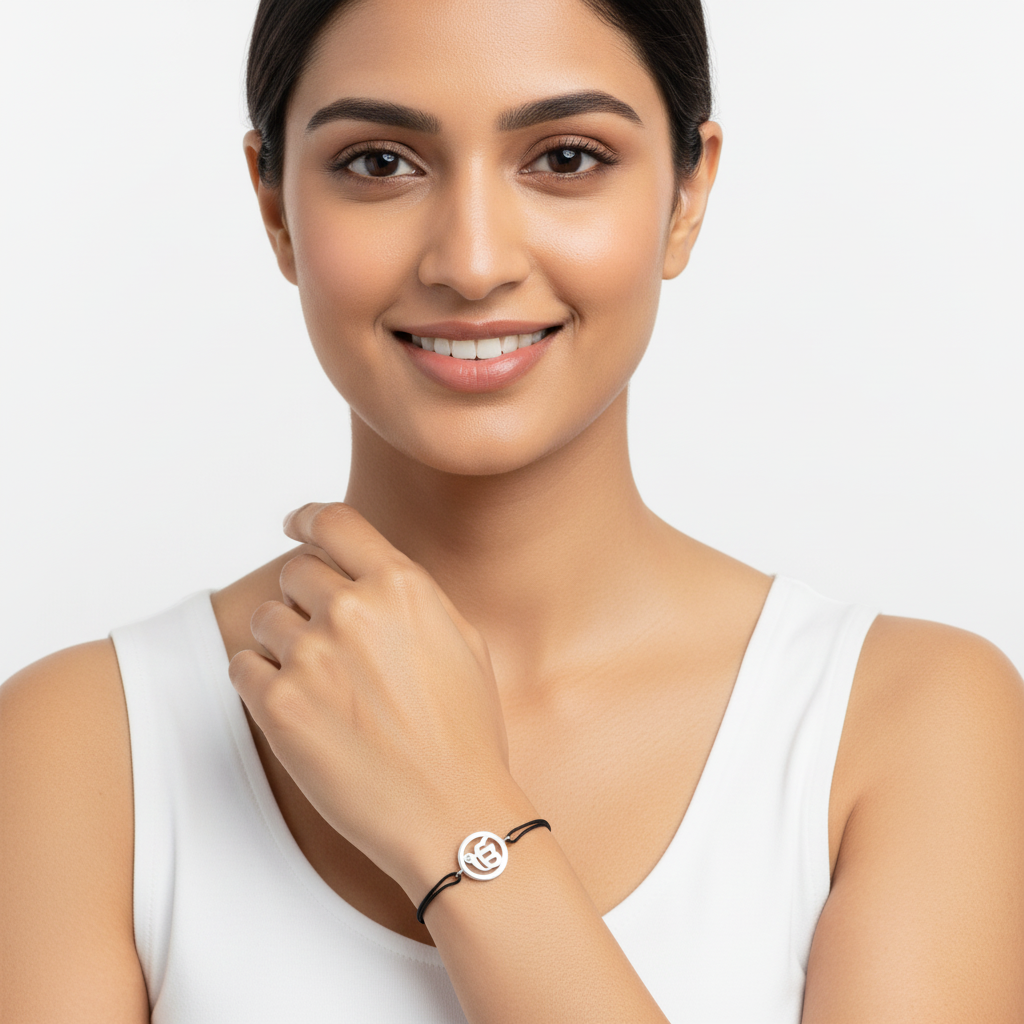 Ik Onkaar Silver Bracelet - Jewelsane
