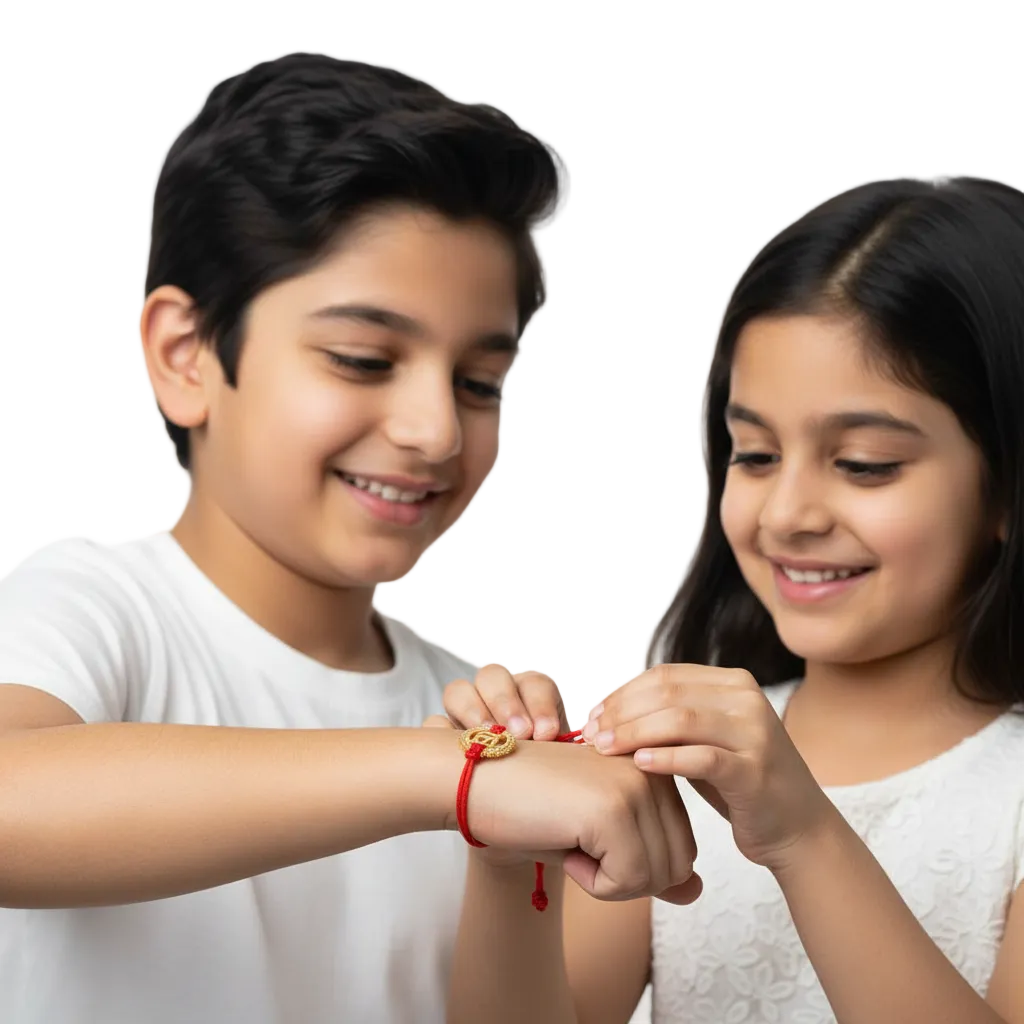 Ik Onkaar gold Plated Rakhi Bracelet In Silver on Adjustable Thread - Jewelslane