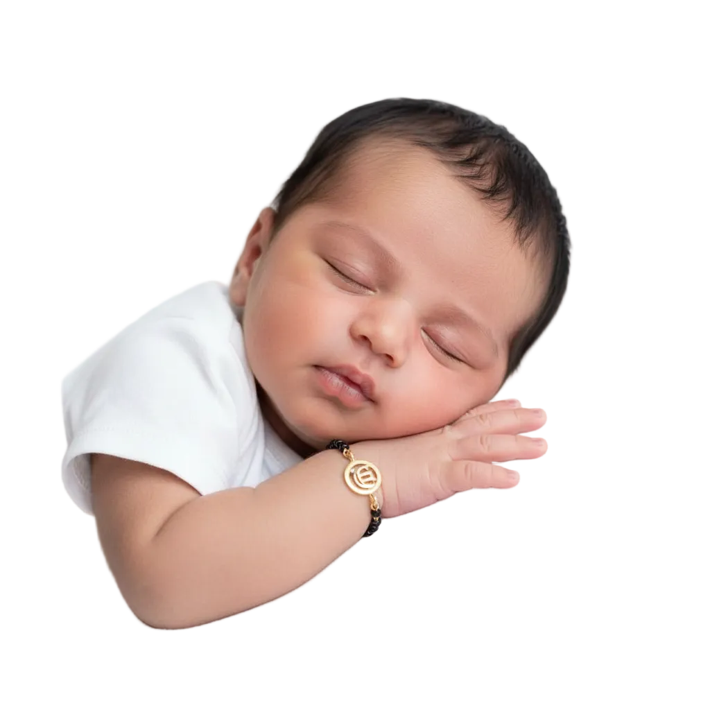 Ik onkaar new born baby bracelet in silver gold plated - Jewelslane