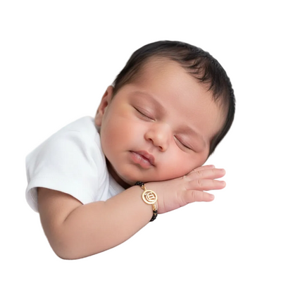 Ik onkaar new born baby bracelet in silver gold plated - Jewelslane