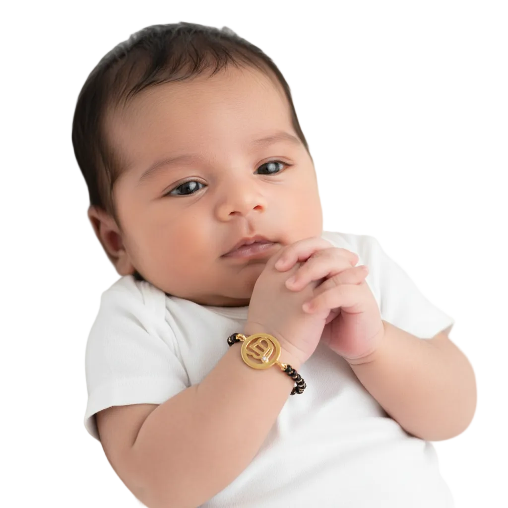 Ik onkaar new born baby bracelet in silver gold plated - Jewelslane