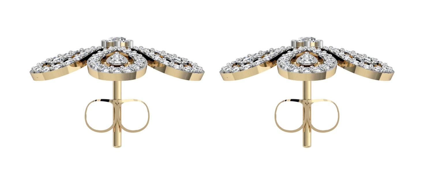 Intricate designer diamond Ear clips - Jewelslane