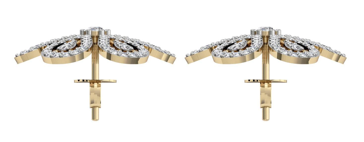 Intricate designer diamond Ear clips - Jewelslane