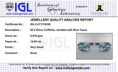 Blue Topaz Cufflinks - Jewelslane