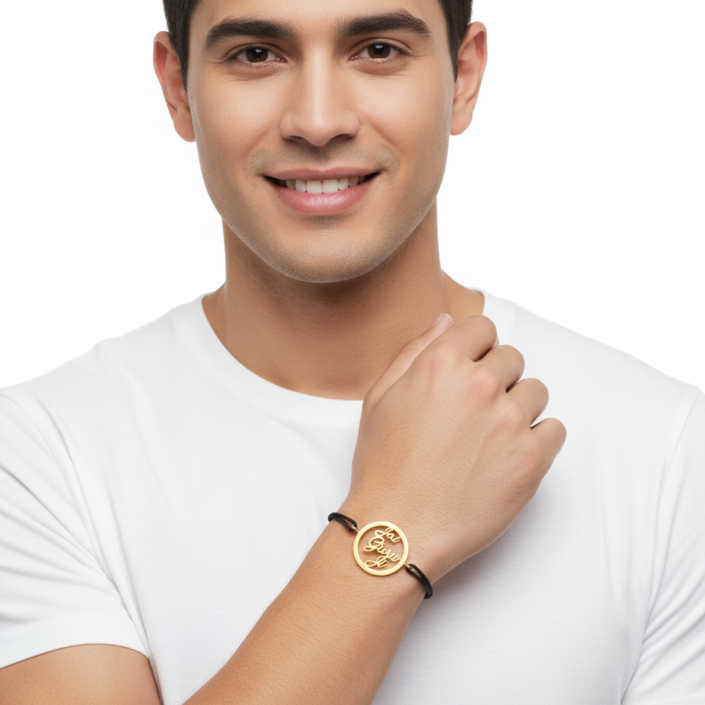 Jai Guruji gold bracelet for men and women - Jewelslane
