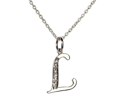Alphabet L pendant with diamonds - Jewelslane