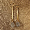 Slender Gold Earrings with Rutile Drops - Jewelslane