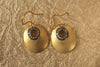 Gold Earrings with Diamonds in Oxidised Look - Jewelslane