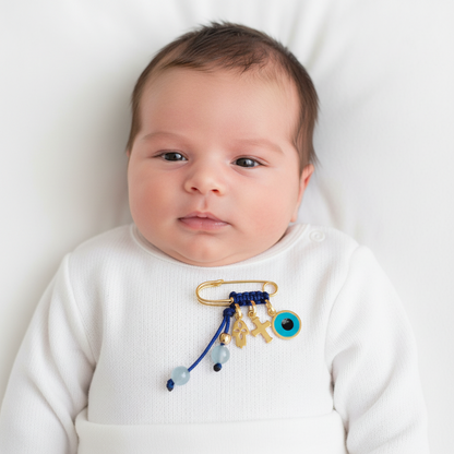 New Born Baby Gift Safety Pin In Gold - Jewelslane
