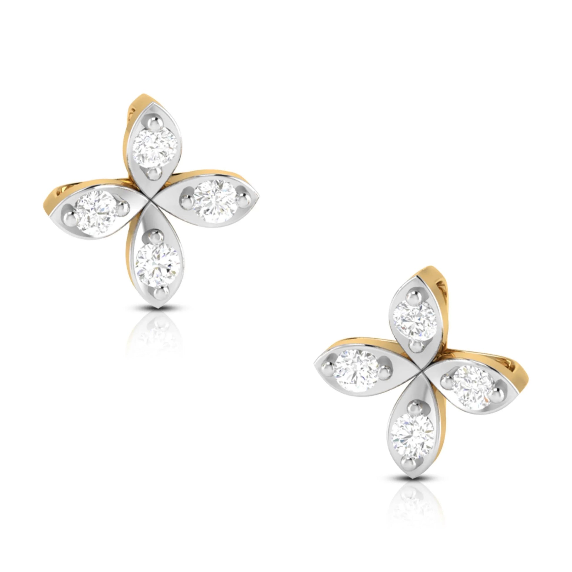 Nova Diamond Studs in 14k Gold - Jewelslane