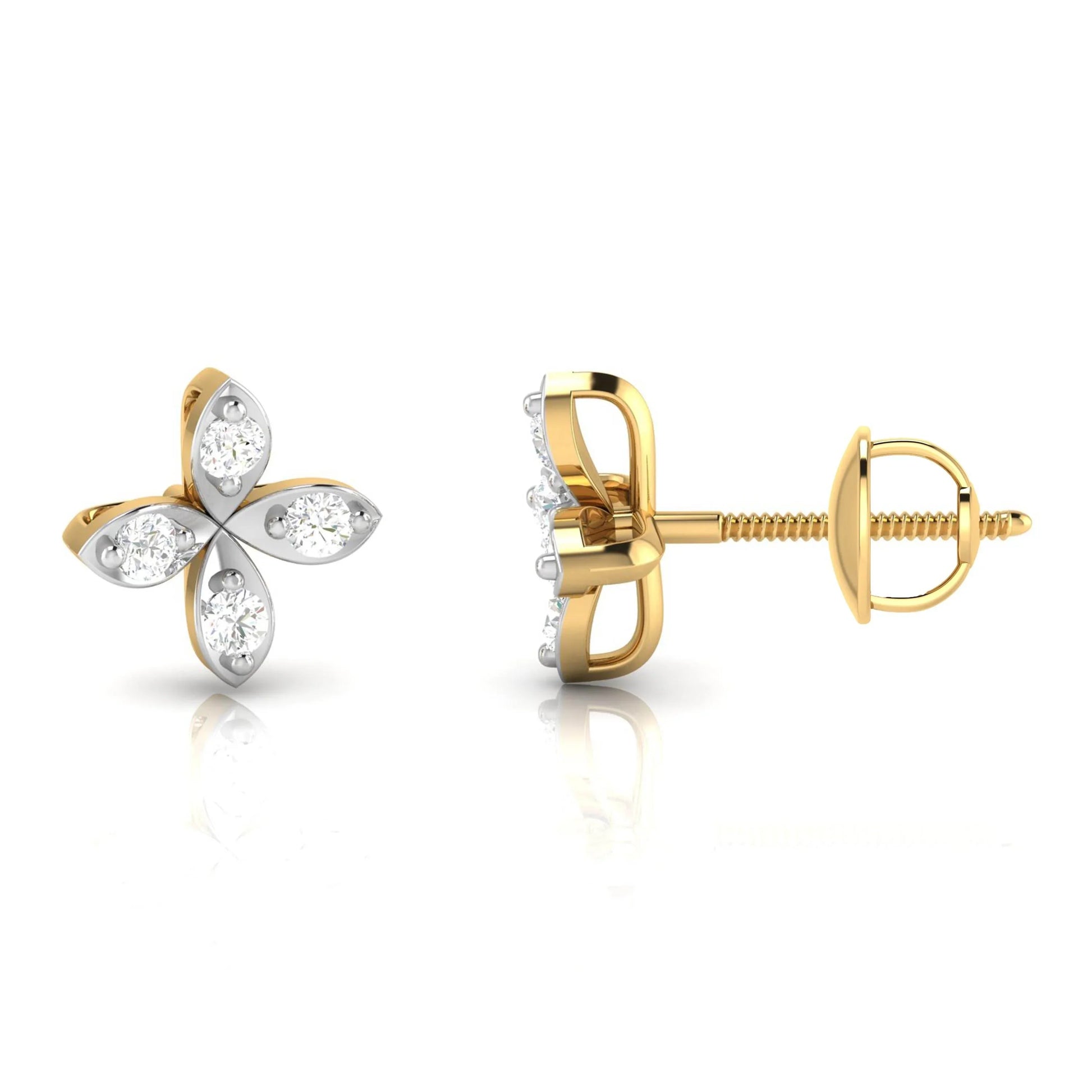 Nova Diamond Studs in 14k Gold - Jewelslane