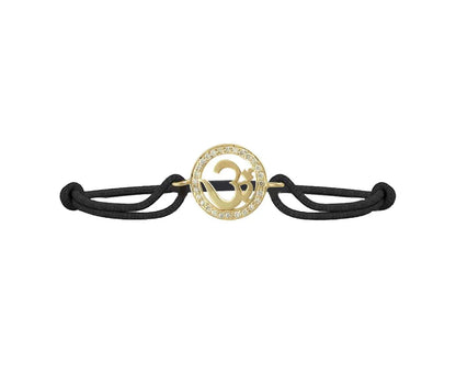 Om Border Diamond Bracelet in Gold - Jewelslane