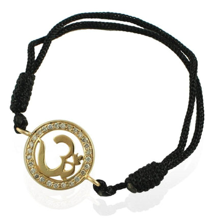 Om Border Diamond Bracelet in Gold - Jewelslane