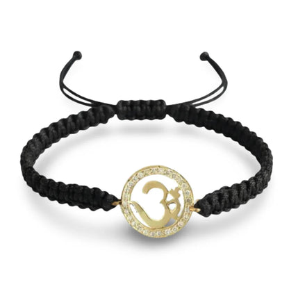 Om Border Diamond Bracelet in Gold - Jewelslane