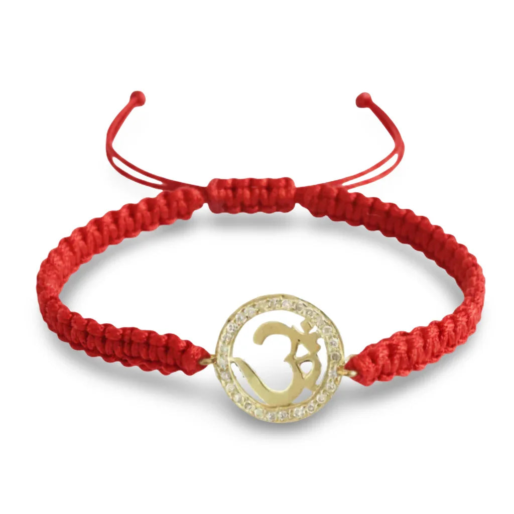 Om Border Diamond Bracelet in Gold -Jewelslane