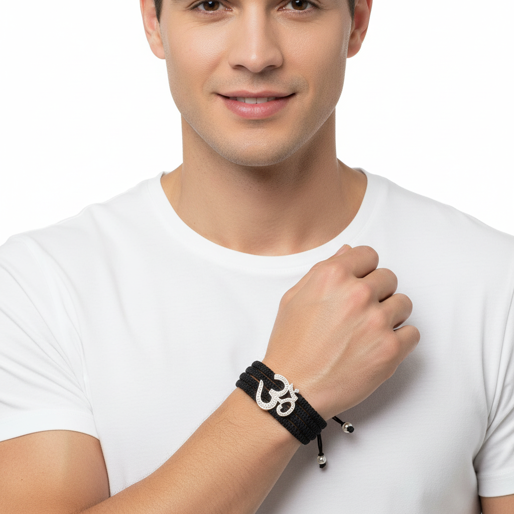 Om Cuff Bracelet  with diamonds - jewelslane