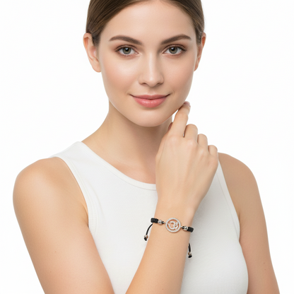 Om Diamond Bracelet in Silver - Jewelslane