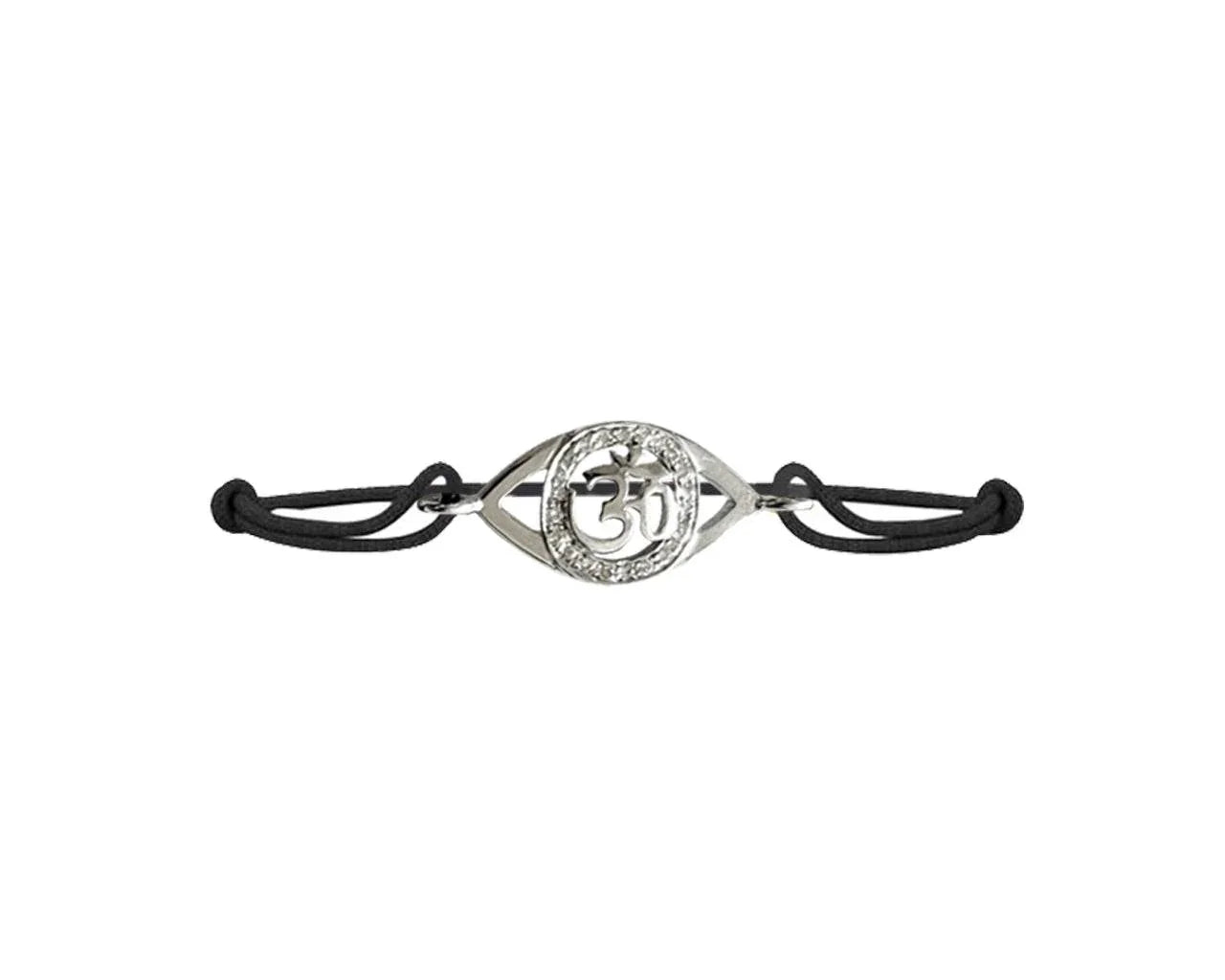 Om Evile Eye Bracelet in White gold - Jewelslane