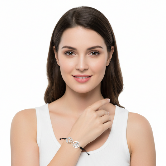 Om & Sai Bracelet in silver - Jewelsane
