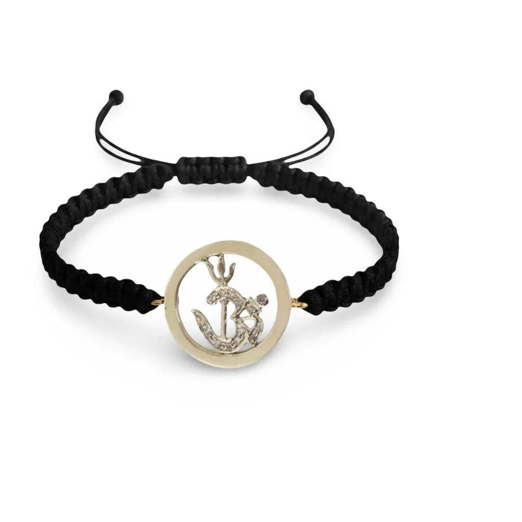 Om Shakti Bracelet in Gold with Diamond - Jewelslane