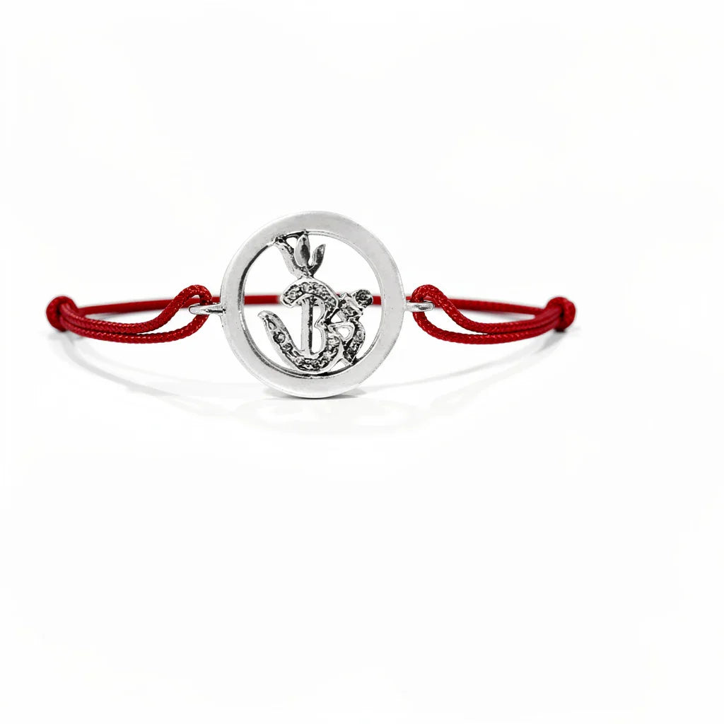 Om Shakti Inside Diamond Bracelet in Silver - Jewelslane