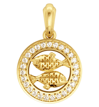 Pisces Charm in Gold - Jewelslane