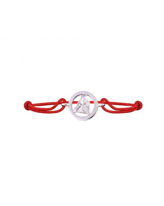 Sai Baba Bracelet in Silver with Diamond - Jewelslane