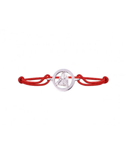 Sai Baba Bracelet in Silver with Diamond - Jewelslane