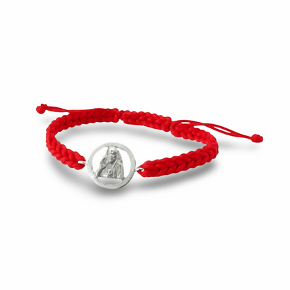 Sai Baba Bracelet in Silver with Diamond - Jewelslane