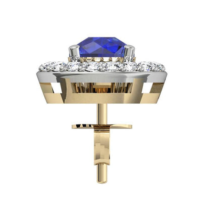 Sapphire & Diamond Cluster Earring - Jewelslane