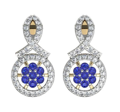 Sapphire & diamond ear studs - Jewelslane