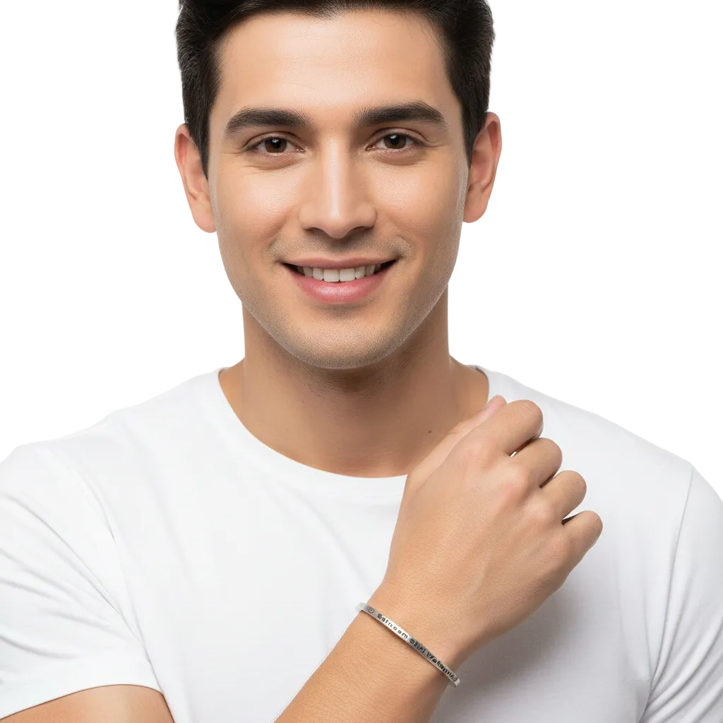 Satnaam Shri Wahe Guru Cuff Bracelet in silver - Jewelslane