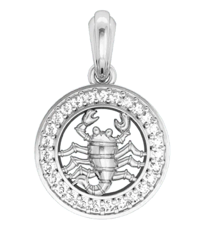 Scorpio Charm in Silver - Jewelslane