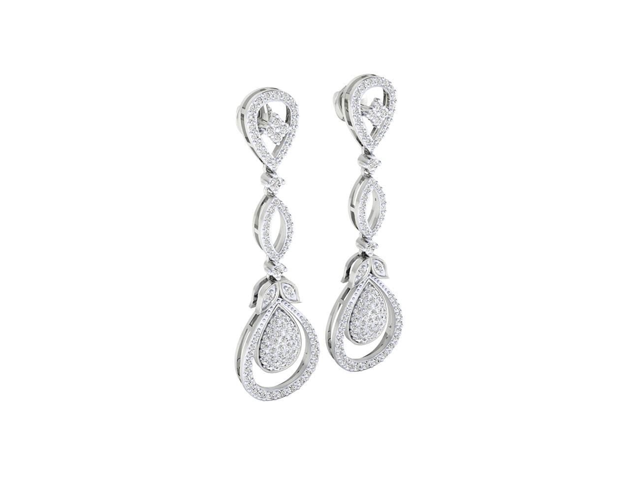 Sica Diamond Danglers in 18k gold - Jewelslane